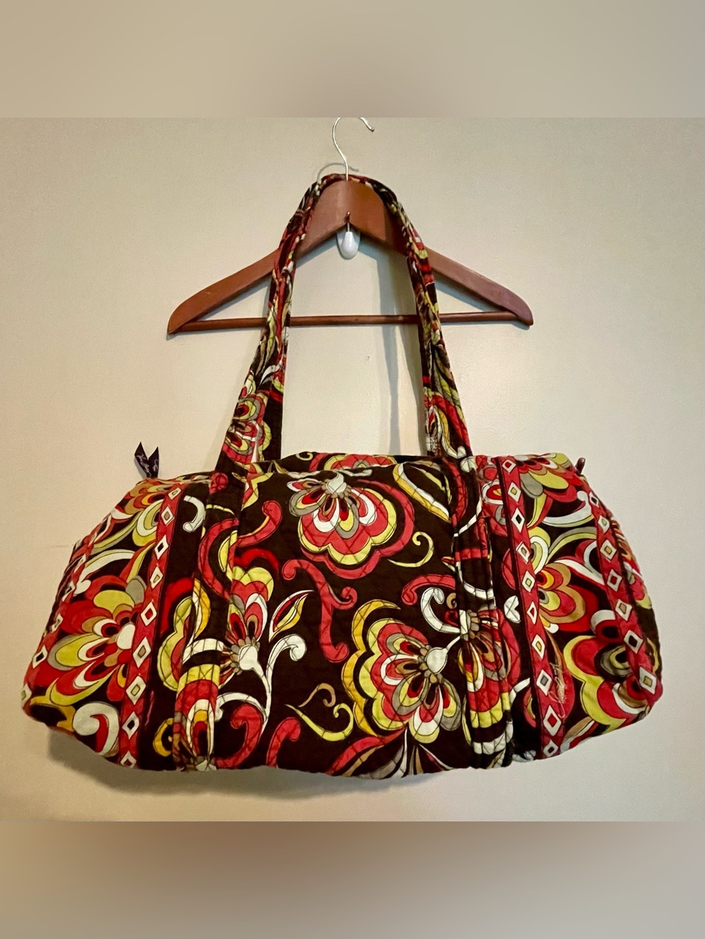 Vera Bradley Quilted Duffle Puccini Pattern Overnight Bag 19" x 13"
